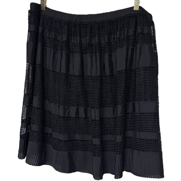 ALFANI Skirt Size XXL Black Mesh Flowy Elastic Waist Full Mini NWOT - Picture 6 of 7